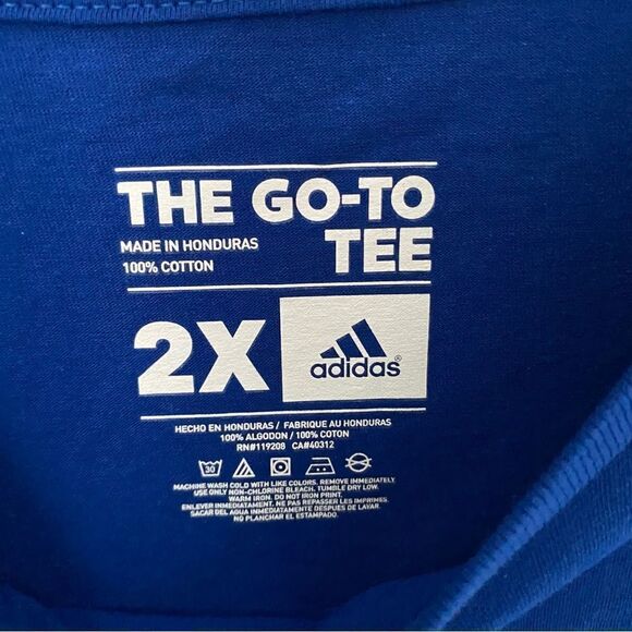 Adidas Performance Men’s The Go To Tee Brazil Blue Crew Neck Short Sleeve Tee 2X - Picture 2 of 3